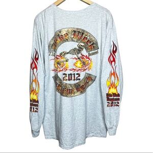Daytona Beach Bike Fest Graphic Motorcycle Skull Long Sleeve T-Shirt Size XL